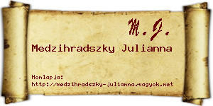 Medzihradszky Julianna névjegykártya